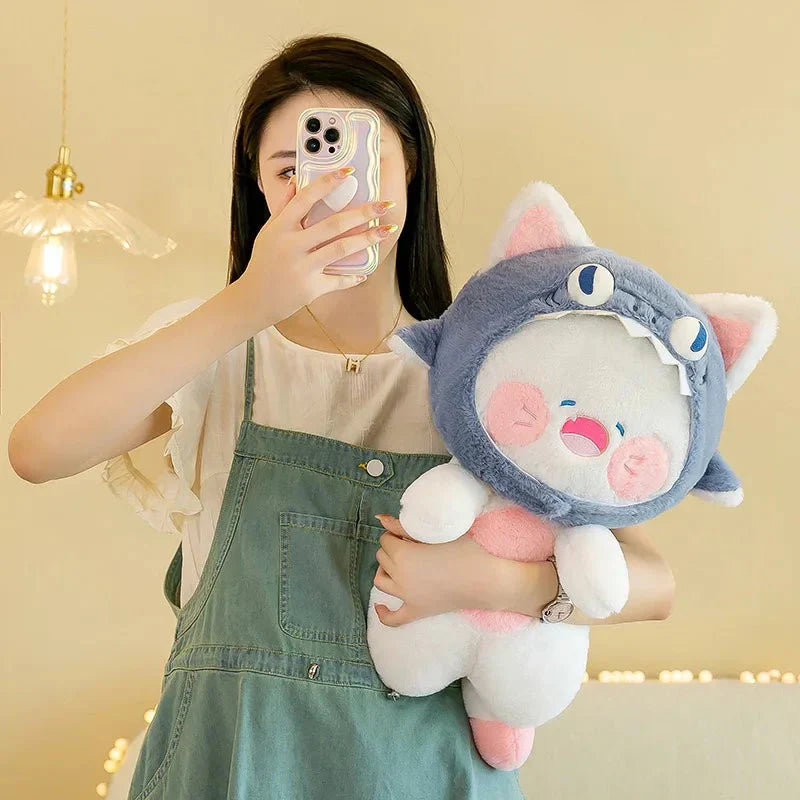 BowLift | Kawaii White Cat Shark Hat Plushie