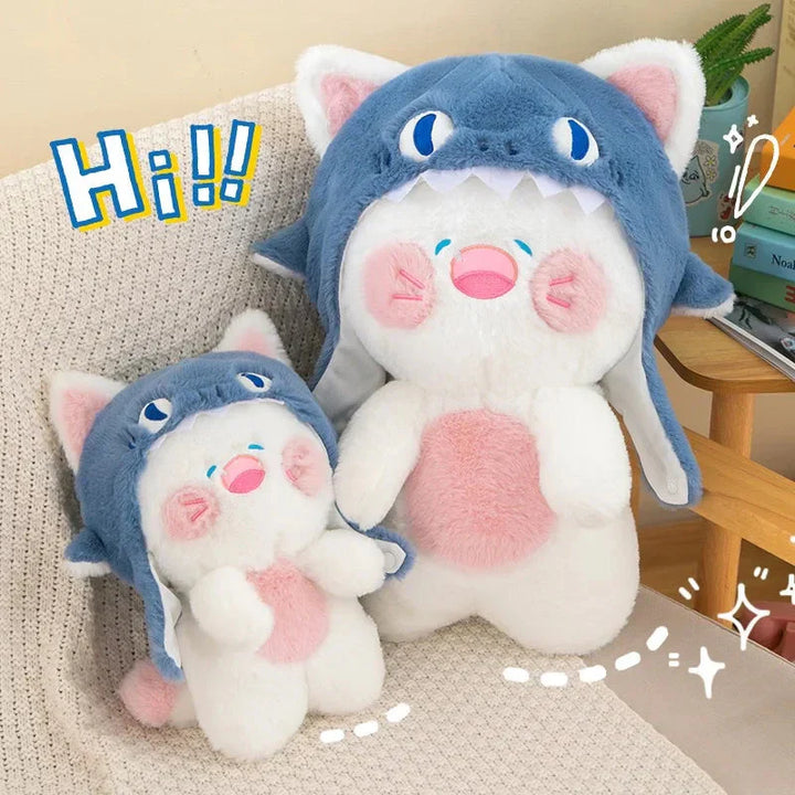 BowLift | Kawaii White Cat Shark Hat Plushie