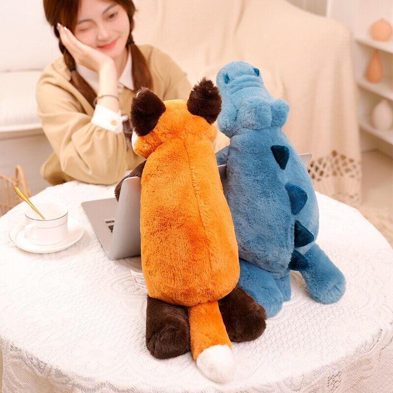 BowLift | Laying Sloth and Fox Raccoon Crocodile Plushie Friends