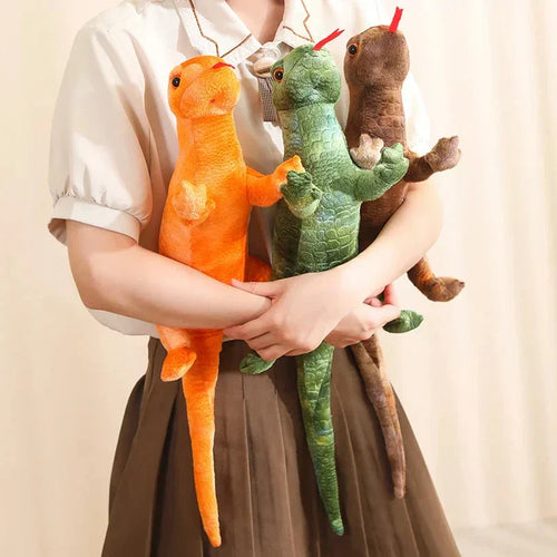BowLift | Lifelike Orange Green Brown Lizard Plushie