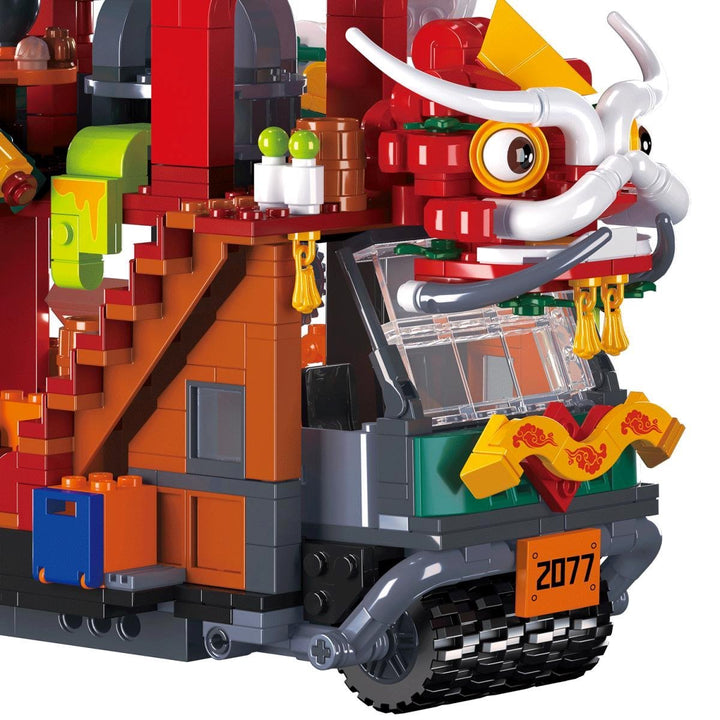 BowLift | Lion Dance Street Truck Food Stall Micro Building Set