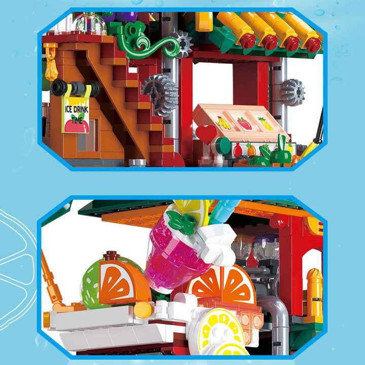 BowLift | Lion Dance Street Truck Food Stall Micro Building Set