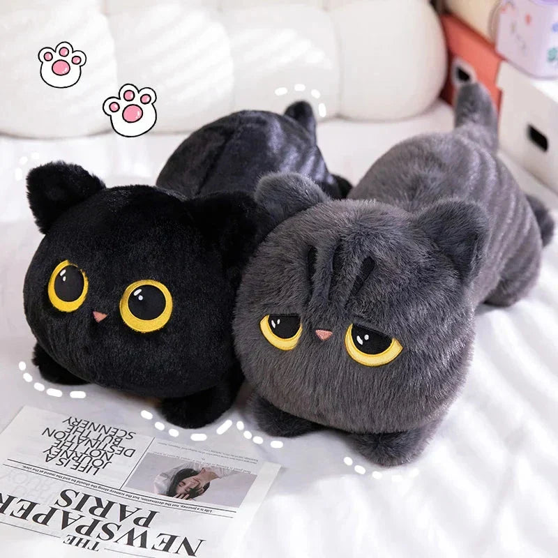 BowLift | Long Giant Black Gray Fluffy Cat Plushies
