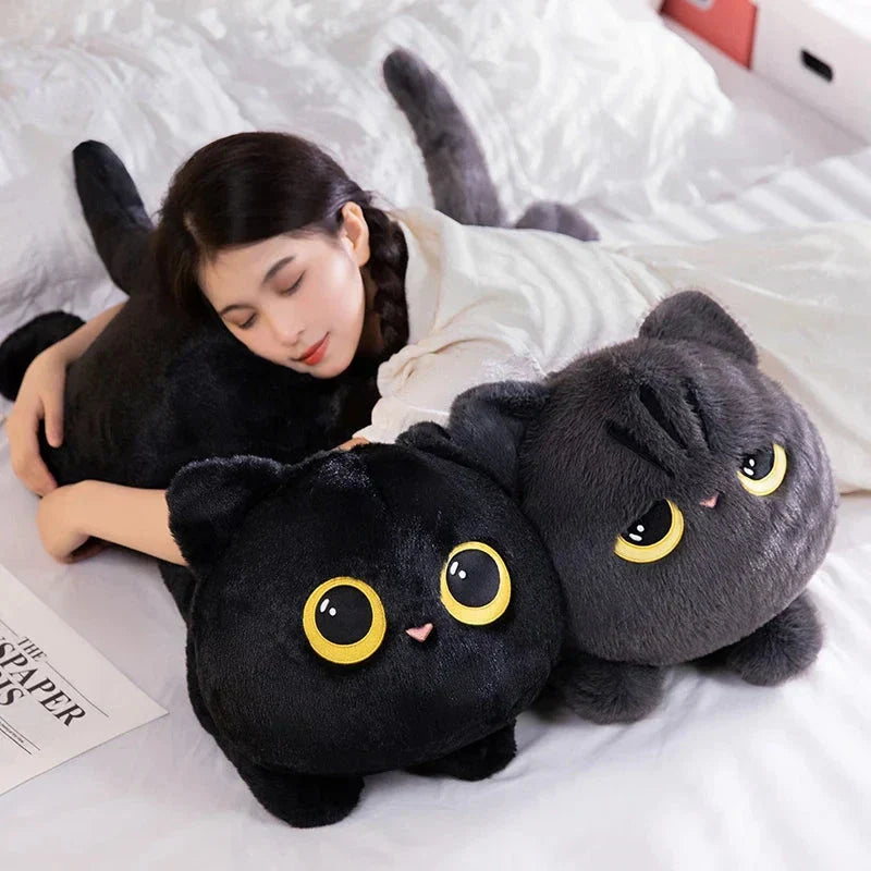 BowLift | Long Giant Black Gray Fluffy Cat Plushies
