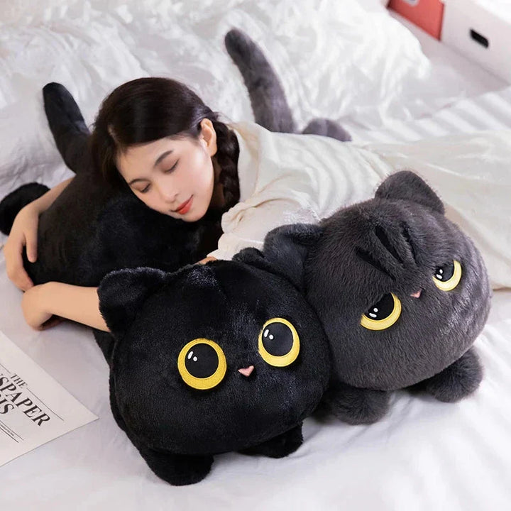 BowLift | Long Giant Black Gray Fluffy Cat Plushies