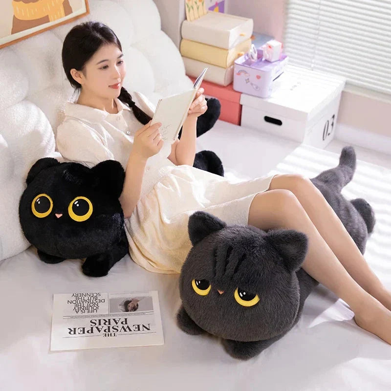 BowLift | Long Giant Black Gray Fluffy Cat Plushies