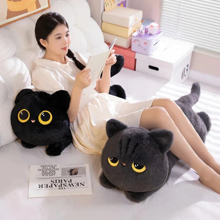 BowLift | Long Giant Black Gray Fluffy Cat Plushies