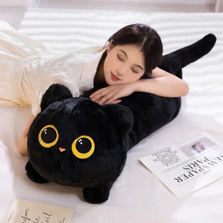 BowLift | Long Giant Black Gray Fluffy Cat Plushies