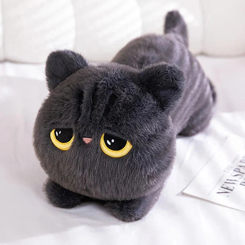 BowLift | Long Giant Black Gray Fluffy Cat Plushies