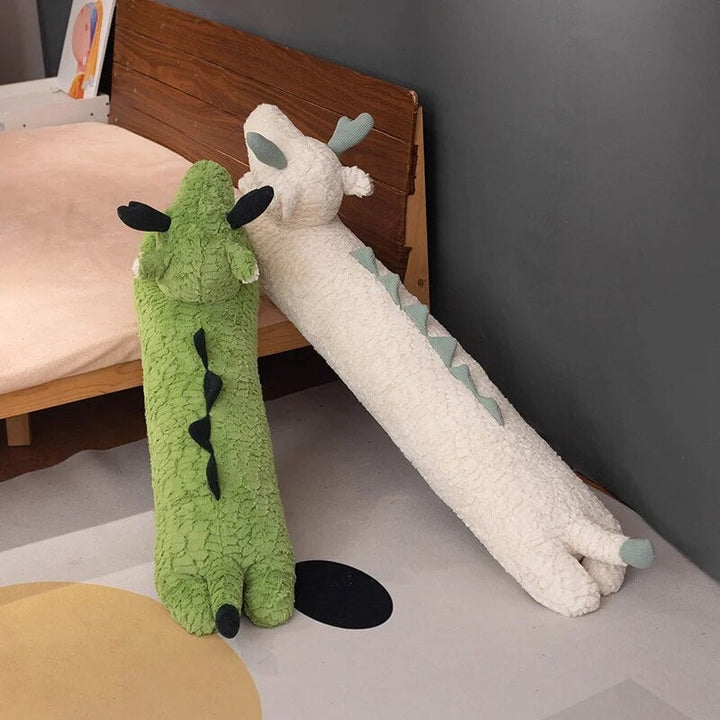BowLift | Long Snuggly Green White Dragon Plushies