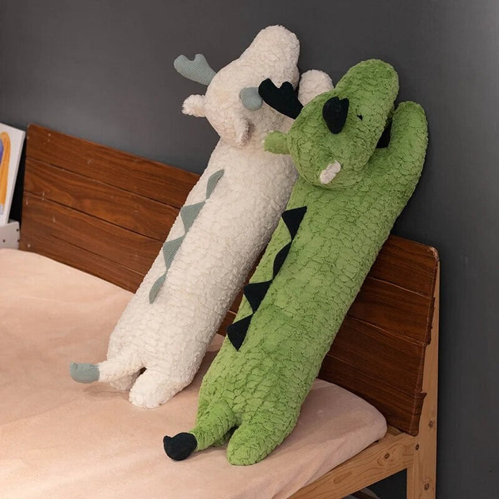 BowLift | Long Snuggly Green White Dragon Plushies