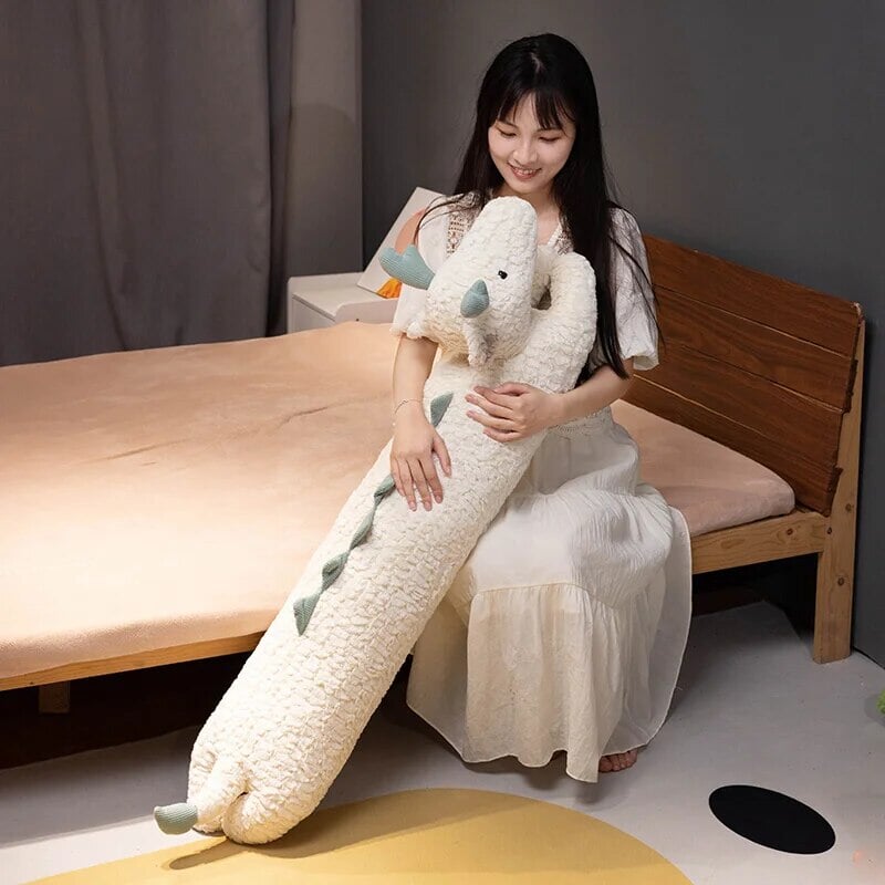 BowLift | Long Snuggly Green White Dragon Plushies