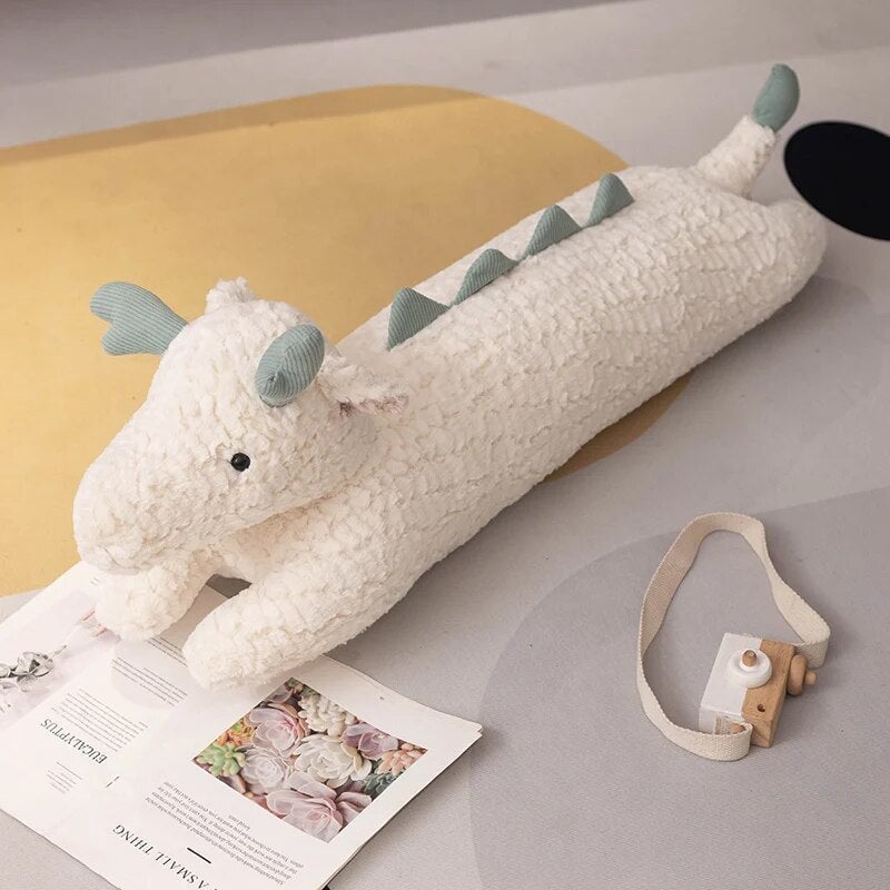 BowLift | Long Snuggly Green White Dragon Plushies