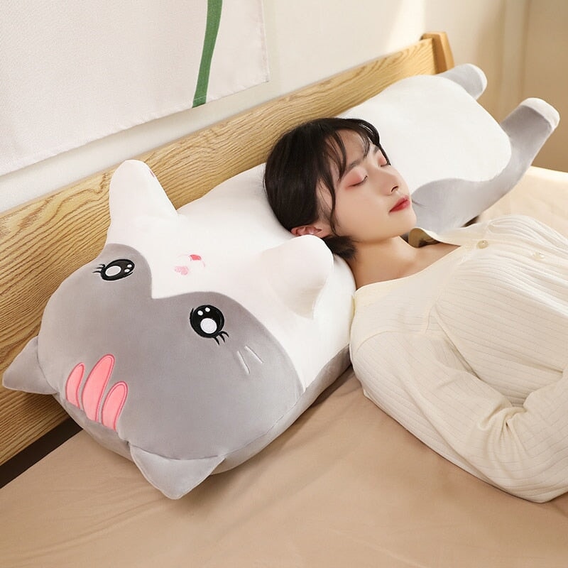 BowLift | Long Snuggly Pink Gray Cat Plushies
