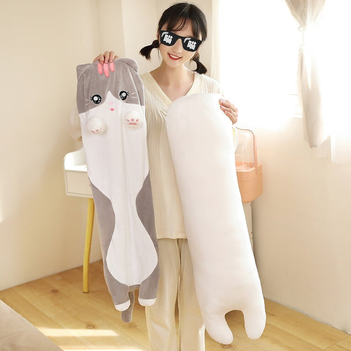 BowLift | Long Snuggly Pink Gray Cat Plushies