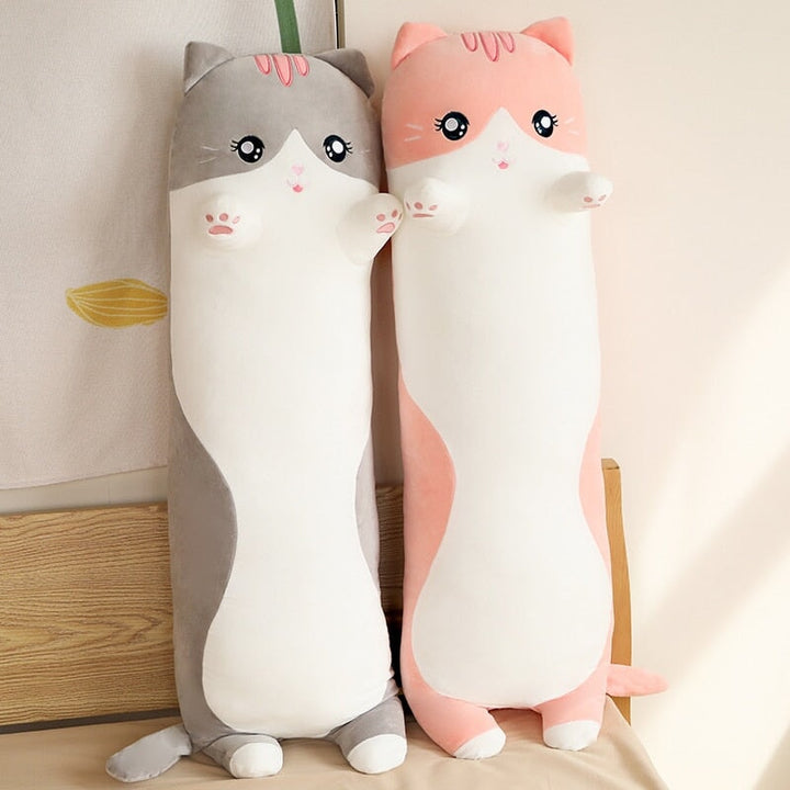 BowLift | Long Snuggly Pink Gray Cat Plushies