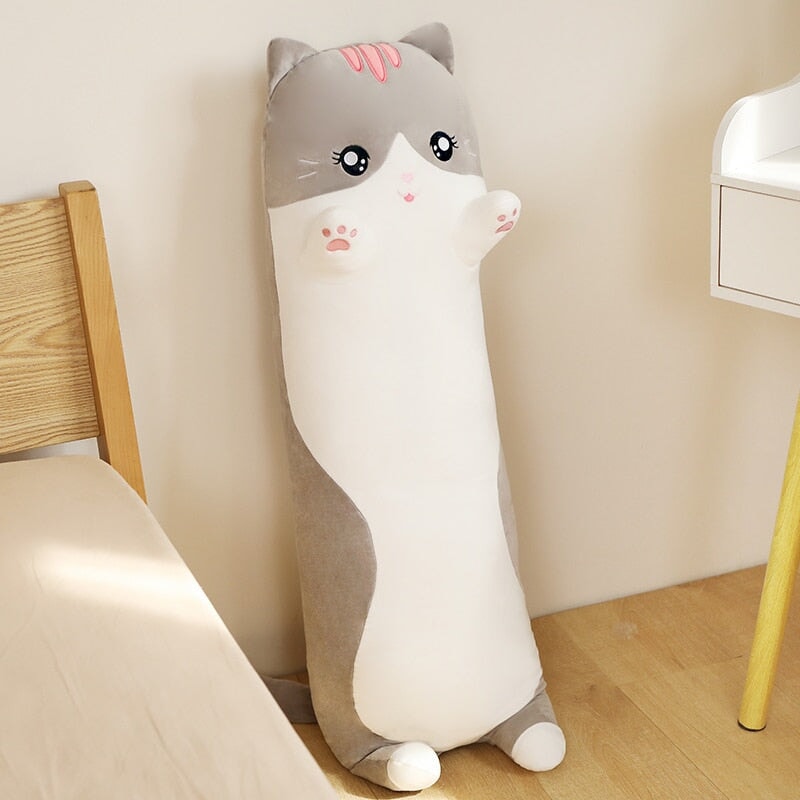 BowLift | Long Snuggly Pink Gray Cat Plushies