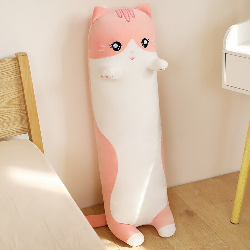BowLift | Long Snuggly Pink Gray Cat Plushies