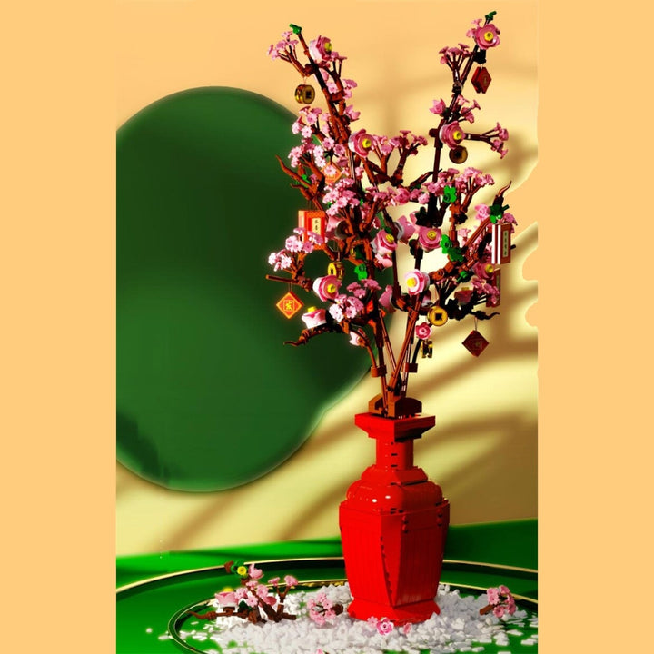 BowLift | Lucky Peach Blossom Vase Micro Building Blocks