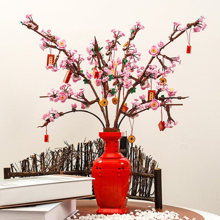 BowLift | Lucky Peach Blossom Vase Micro Building Blocks
