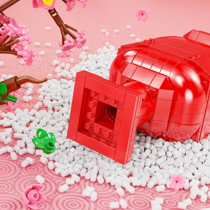 BowLift | Lucky Peach Blossom Vase Micro Building Blocks