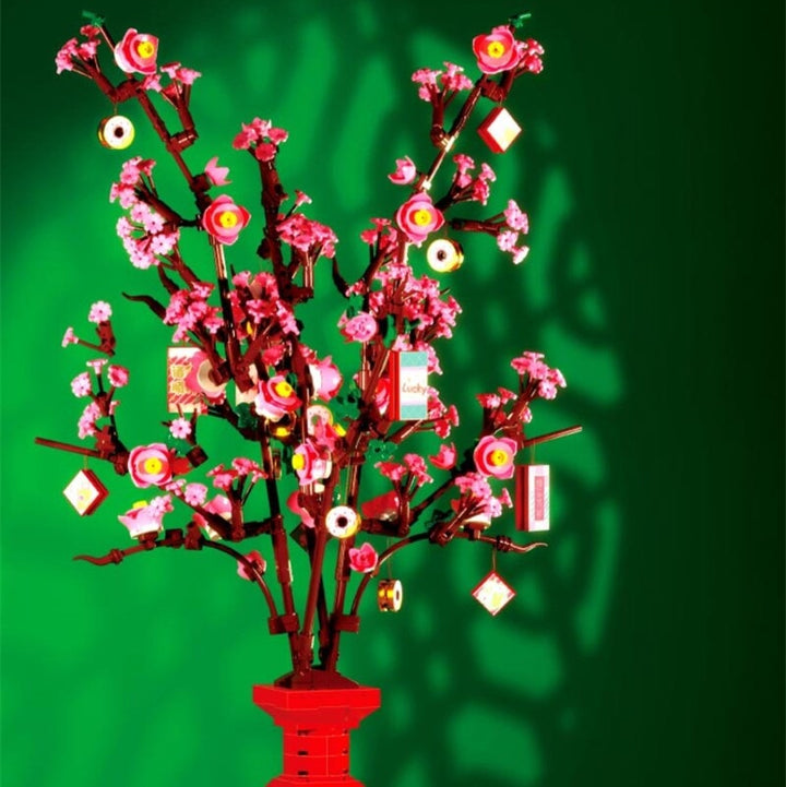 BowLift | Lucky Peach Blossom Vase Micro Building Blocks