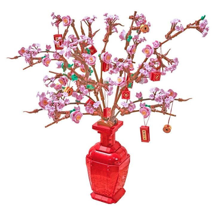 BowLift | Lucky Peach Blossom Vase Micro Building Blocks