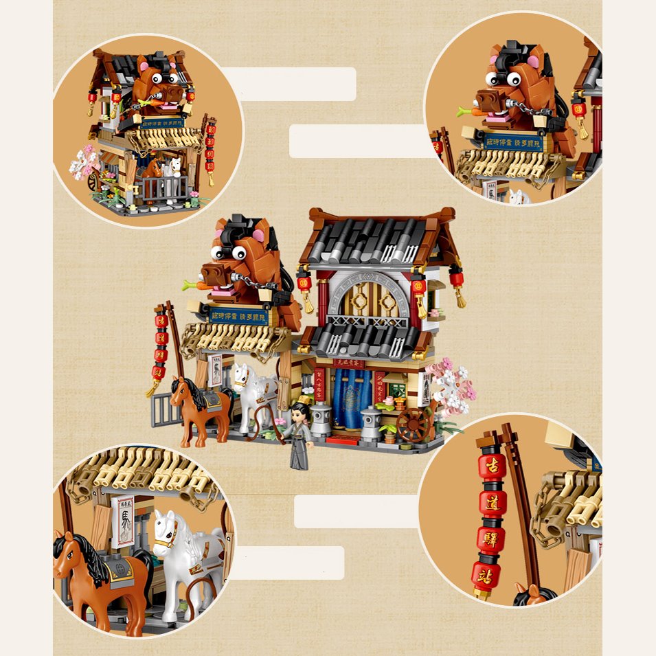 BowLift | Merchant Store & Horse Stable Micro Building Sets Collection