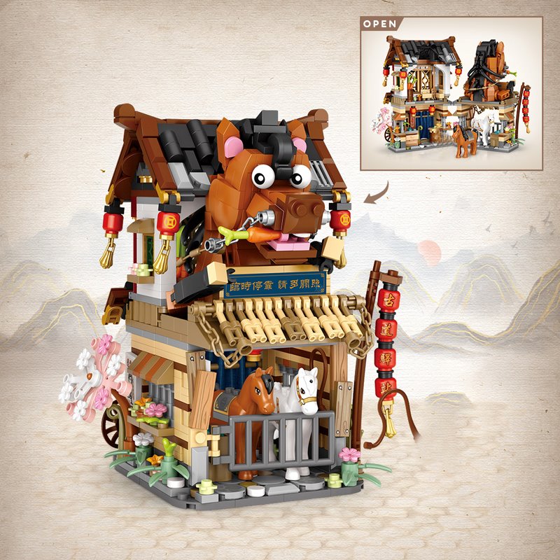 BowLift | Merchant Store & Horse Stable Micro Building Sets Collection