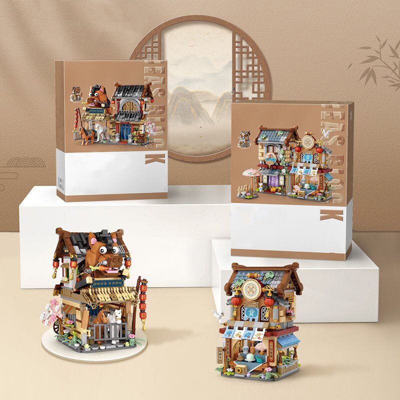 BowLift | Merchant Store & Horse Stable Micro Building Sets Collection