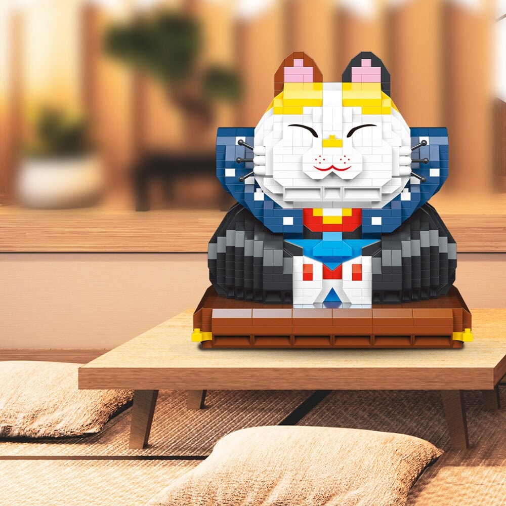 BowLift | Muscle Lucky Cat & Kimono Outfit Nano Building Blocks