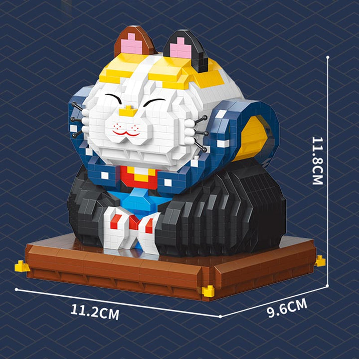 BowLift | Muscle Lucky Cat & Kimono Outfit Nano Building Blocks