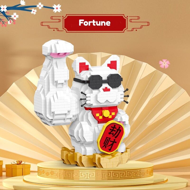 BowLift | Muscle Lucky Cat & Kimono Outfit Nano Building Blocks