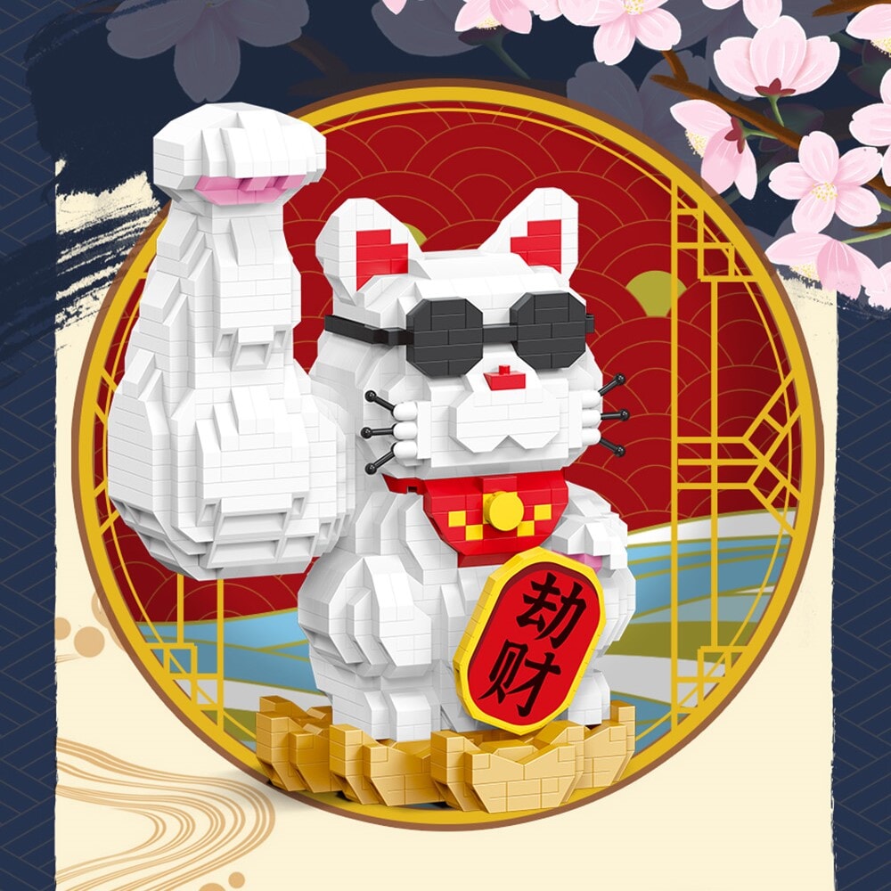 BowLift | Muscle Lucky Cat & Kimono Outfit Nano Building Blocks