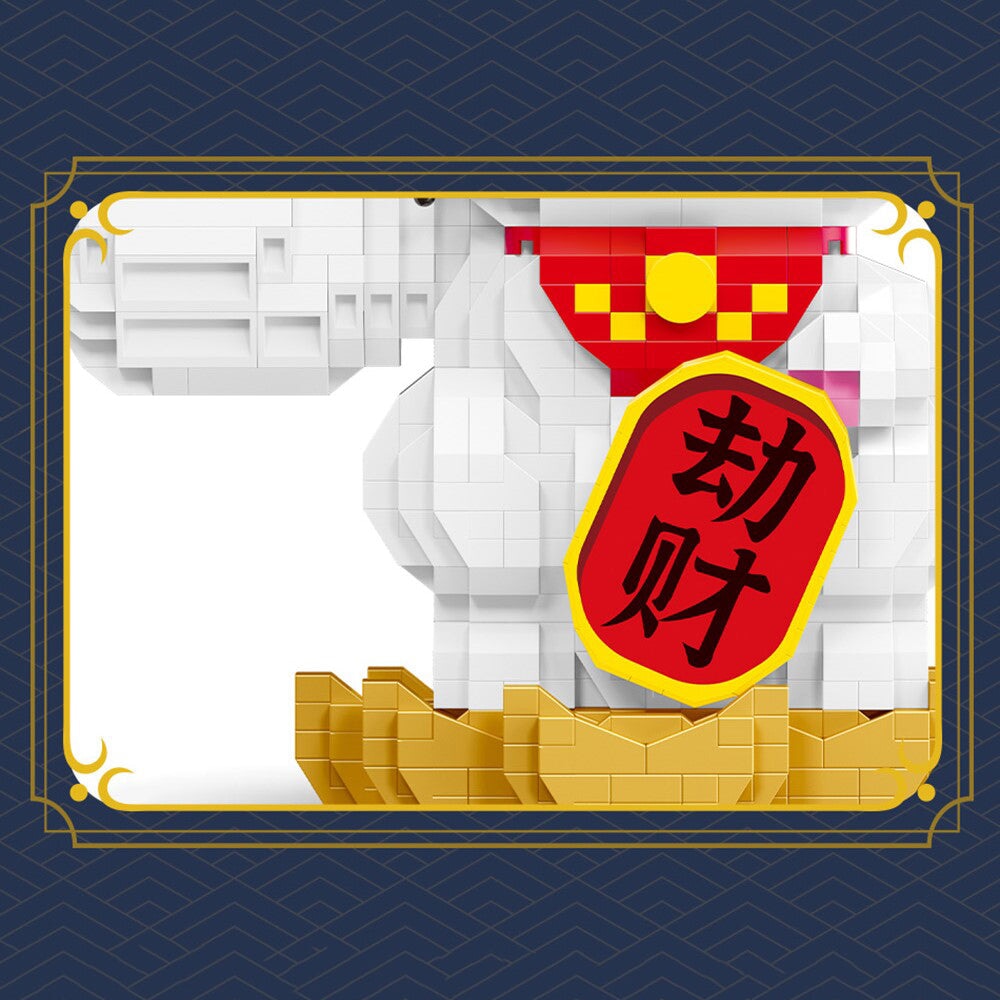BowLift | Muscle Lucky Cat & Kimono Outfit Nano Building Blocks