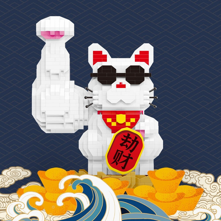 BowLift | Muscle Lucky Cat & Kimono Outfit Nano Building Blocks