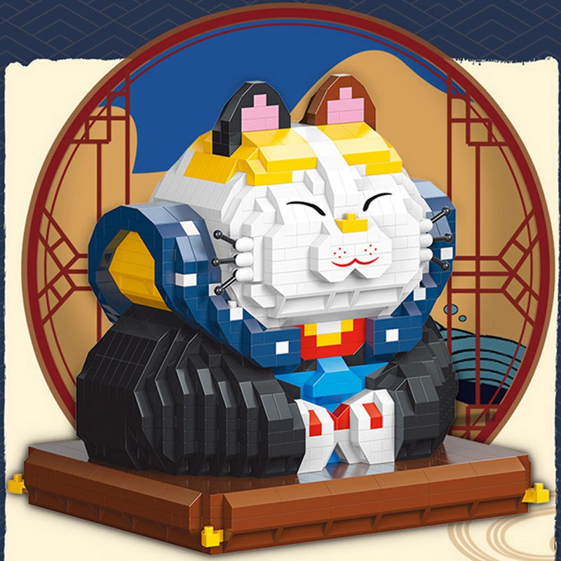 BowLift | Muscle Lucky Cat & Kimono Outfit Nano Building Blocks