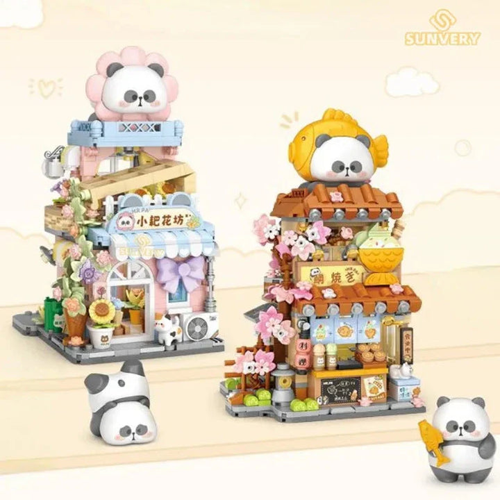 BowLift | Panda Taiyaki Flower Cafes Foldable Micro Building Set Collection