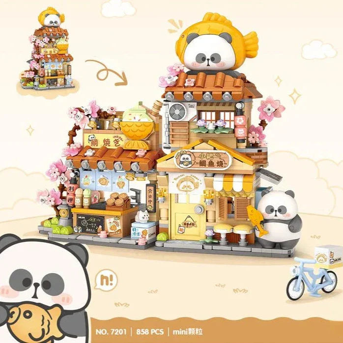 BowLift | Panda Taiyaki Flower Cafes Foldable Micro Building Set Collection
