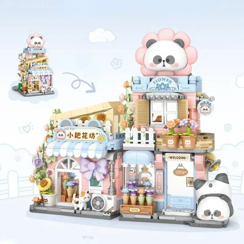 BowLift | Panda Taiyaki Flower Cafes Foldable Micro Building Set Collection