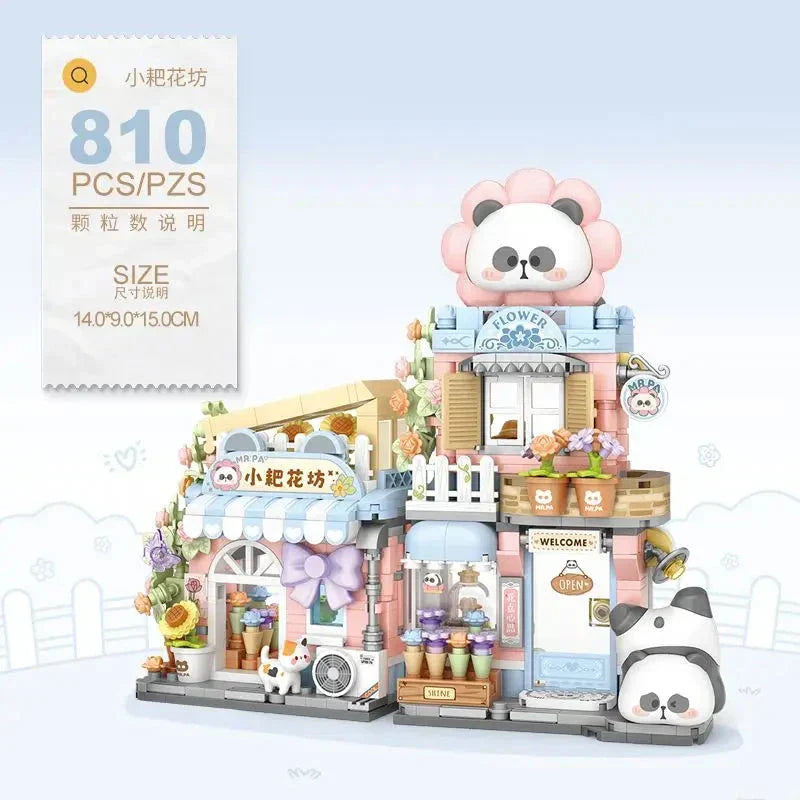 BowLift | Panda Taiyaki Flower Cafes Foldable Micro Building Set Collection