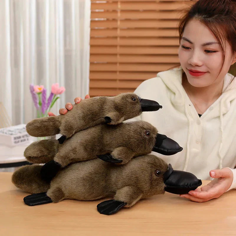 BowLift | Pleep the Fluffy Brown & White Platypus Plush