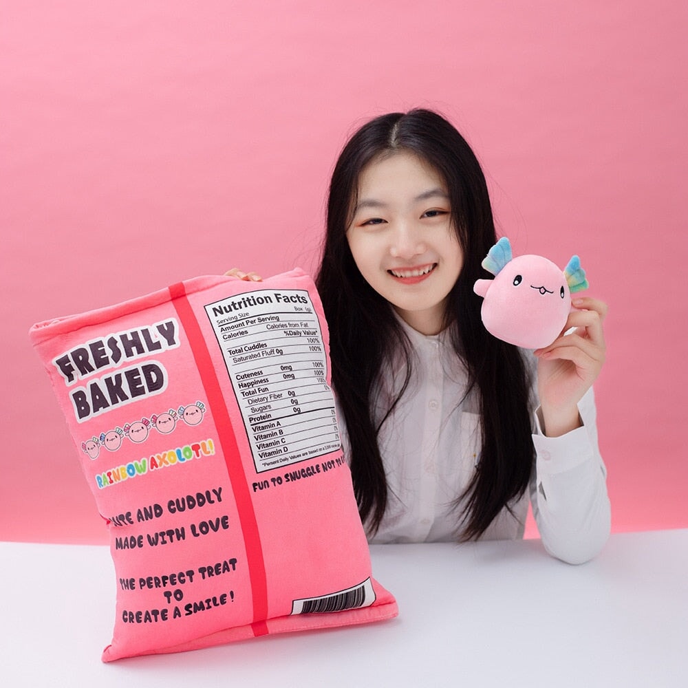BowLift | Rainbow Pink Blue Axolotl Candy Bag Plushies