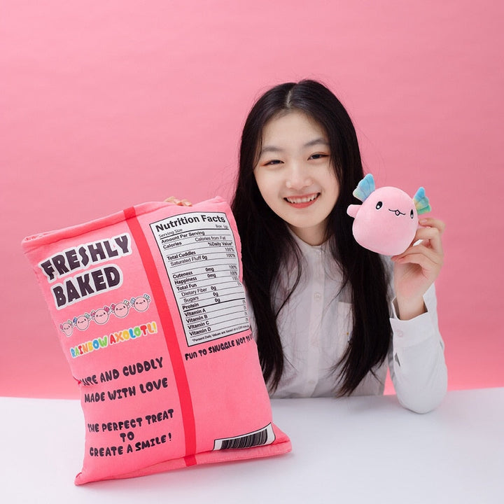 BowLift | Rainbow Pink Blue Axolotl Candy Bag Plushies