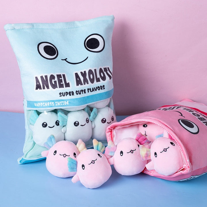BowLift | Rainbow Pink Blue Axolotl Candy Bag Plushies