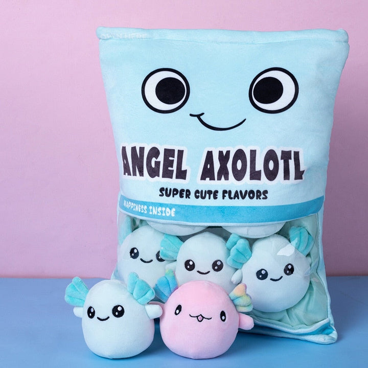 BowLift | Rainbow Pink Blue Axolotl Candy Bag Plushies