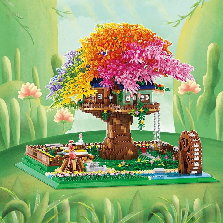 BowLift | Rainbow Sakura Tree House Light Nano Building Blocks