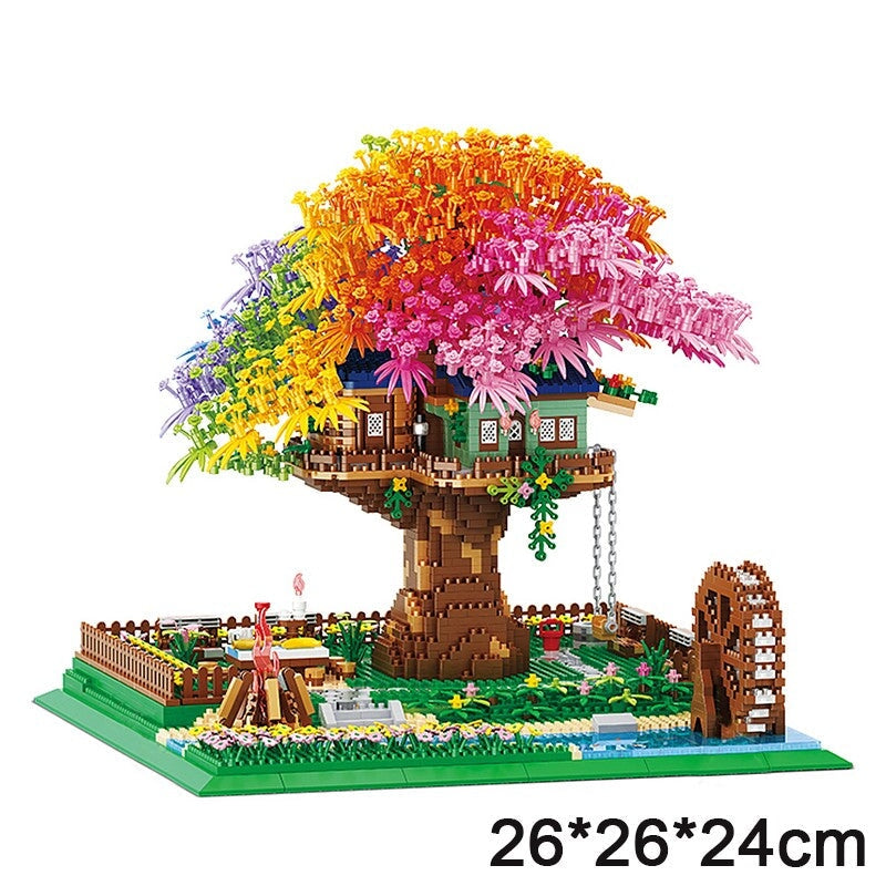 BowLift | Rainbow Sakura Tree House Light Nano Building Blocks