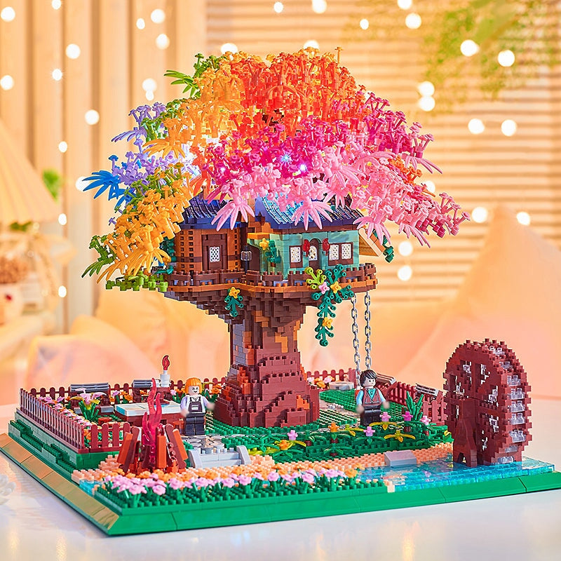 BowLift | Rainbow Sakura Tree House Light Nano Building Blocks