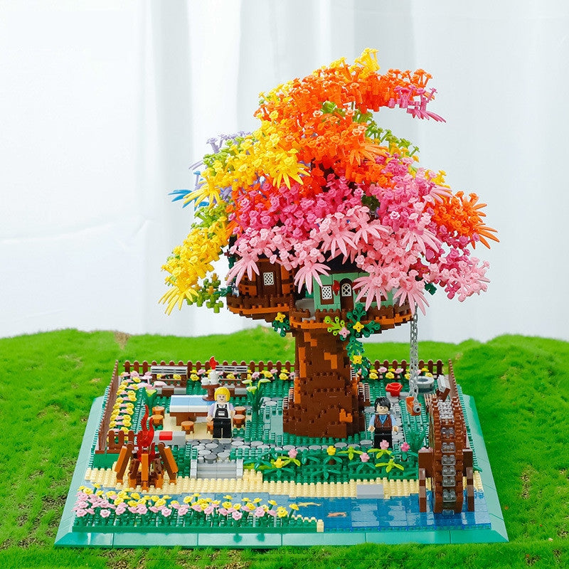 BowLift | Rainbow Sakura Tree House Light Nano Building Blocks